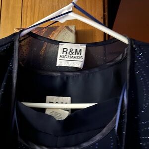 R&M Richards Navy Dress with Sparkle Detail